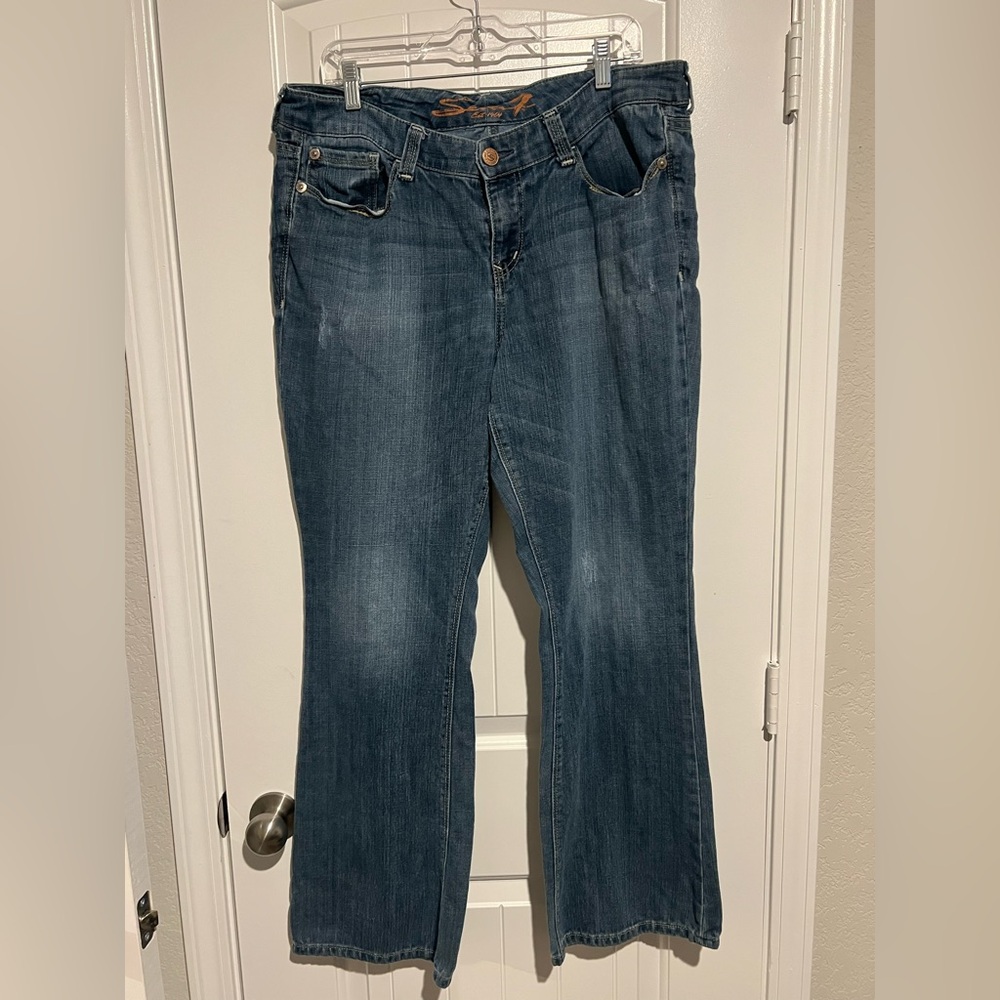 Seven7 Women's Dark Blue Boot Cut Jeans